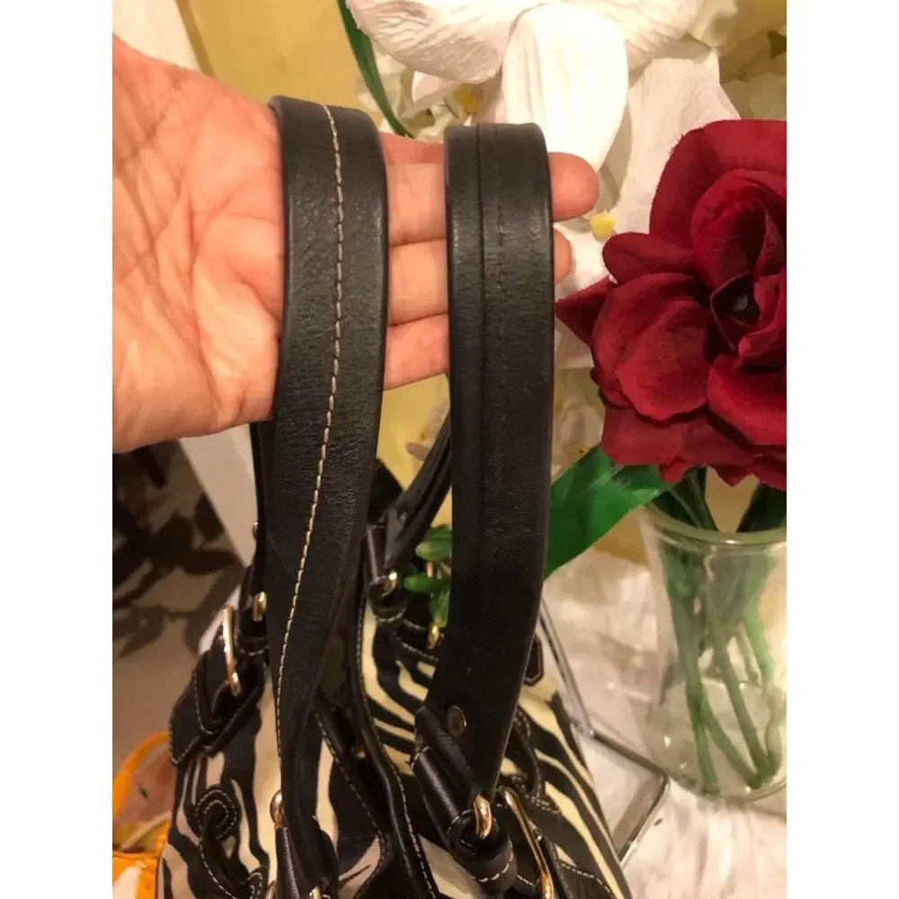 Dooney and Bourke ZEBRA CHIARA DRAWSTRING TOTE BAG PURSE (500